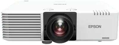 Witte Epson EB-L630SU laserbeamer met short throw lens, vooraanzicht